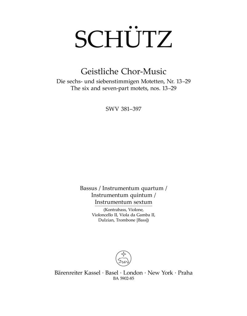 Sacred Choral Music SWV 381-397